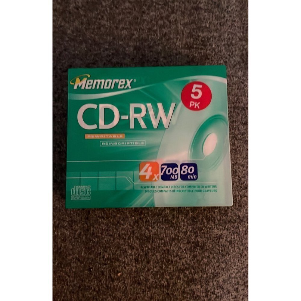 NEW Memorex CD-RW 700mb 80min 5 Pack
